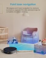 Robotic Vacuum with Mop, Hidden Lidar Camera, Smart Navigation,Ultra-Thin,Ideal for Pet Hair and Home - Image 4