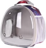 Guinea Pig Carrier Backpack, Bearded Dragon Backpack, Reptile Lizard Clear Space Capsule Bubble Astronaut Window Backpack Carrier for Bunny Hedgehog Rabbit (Galaxy Blue) - Image 7