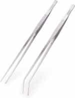 2 Pcs Heavy Duty Reptile Feeding Tongs, Aquarium Tweezers 18 Inch, Straight and Curved Extra Long Tweezers, Reptile Tongs, Aquarium Tongs, Aquarium Tweezers Extra Long - Image 2