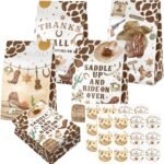 24 Pcs Cowboy Goodie Bags with Stickers - Cowboy Themed Birthday Party Favor Bags, Perfect for Kids' Cowboy Party Supplies and Treat Bags - Image 2