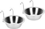2PCS Kennel Water Bowl Hanging,Stainless Steel Puppy Bowls for Small Dog Cage,Dog Kennel, Dog Crate, Catio Accessories,Dog Crate Water Bowl Dog Dish Feeder Food Holder No Spill(8oz/1cup) - Image 2
