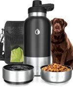 32 oz. Portable Dog Water Bottle, Dog Travel Water Bottle, Portable Water Bowl for Dogs, Dog Travel Bowel, Dog Water Bottle for Walking, Dog Travel Accessories Kit, Pet Travel Bottle for Hiking - Image 2