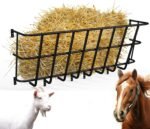 36Gal Wall Hay Rack, 51.77 in Livestock Hay Feeder Goat Extra Large Capacity, Multiple Sided Goat Hay Rack Blanket Holder, Hay Feeder Wall Mount with Rounded Edge Heavy Duty for Goats, Sheep, Horses - Image 2