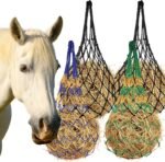 4 Pcs Hay Nets for Horses, Slow Feeder Hay Nets for Forses, Hay Nets for Horses Slow Feed, Hay Net for Goat Cattle Equine Horses Stalls Barn Supplies (Black, Yellow, Green, Blue) (4) - Image 2