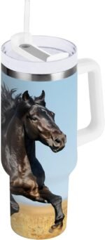 40 oz Tumbler with Handle Cool Horse Insulated Water Bottle with Straw Lid Vacuum Insulated Stainless Steel Travel Coffee Mug - Image 2