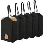 5 PCS Slow Feed Hay Bag for Horses 600D Oxford Cloth Goat Hay Feeder with Metal Ring and Adjustable Strap Black Horse Feed Bag Open Feed Hole Horse Hay Bag for Slow Feeding - Image 2