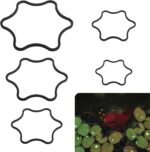 5pcs Aquarium Floating Plant Rings, Foam Floating Plant Corral Flower Shaped Betta Fish Feeding Rings Fish Tank Duckweed Food Ring for Intercepting Floating Plants (Black) - Image 2