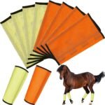 8 Pcs Mesh Fly Boots for Horse Breathable Mesh Horse Boots Protective Horse Leg Wraps Horse Leggings for Preventing Flies and Mosquitoes Bites (Orange, Yellow) - Image 2