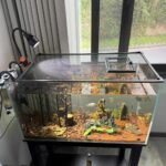 Adjustable Magnetic Fish Tank Lid Net Cover Max 27.5''x 55.1", Aquarium Anti Jumping Mesh Hood Cover with Feeding Window,Terrarium Lid Protect Reptiles from Escaping - Image 2