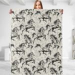 Aesthetic Horse Throw Blanket - Plush, Soft, Comfy, Lightweight, Warm, Fuzzy, Flannel Blanket for Couch, Sofa, Bed, Travel, Outdoor, Home Decor for All 50''×60'' - Image 2