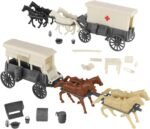 BMC CTS American Civil War Ambulance Wagons - Gray Square Top Horse Cart Playset - Image 2