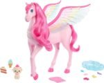 Barbie Doll Toys, Pegasus Pink Winged Horse Toy with 10 Accessories Including Puppy & Barrettes, Inspired A Touch of Magic - Image 2