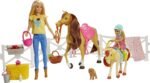 Barbie Playset and Chelsea Blonde Dolls, 2 Horses with Bobbling Heads and 15+ Toy Accessories That Include Corral Fencing, Feeding, Grooming, Nurturing and Horseback Riding Pieces, 3Y+ - Image 2