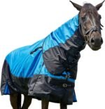 DEERFAMY Horse Turnout Blankets, Waterproof Poly Horse Care Blankets, Full Neck and Tail Coverage, Belly Wrap with Adjustable Cross Surcingles, 600D Windproof Oxford Fabric, 150g, 72in, Blue, M - Image 2