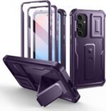 Dexnor for Samsung Galaxy S24 FE Case with Built-in Slide Camera Cover & Screen Protector & Kickstand,Heavy-Duty Rugged Case Full-Body for Every Adventure for Galaxy S24 FE(2024),Phantom Purple - Image 2