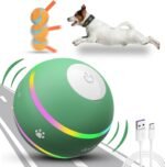 Dog Balls,The 3rd Generation Interactive Toys for Puppy/Small/Medium/Large Dogs,Improved Dog Rolling Effect Tennis Ball with Strap, Tough Motion Activated Automatic Moving Dog Toys (Green) - Image 2