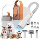 Dog Grooming Vacuum, Dog Grooming Kit with Pet Clippers, 12,000Pa Pet Hair Vacuum Pet Grooming Vacuum for Dogs, Dog Vacuum for Shedding Grooming, Low Noise Dog Shedding Brush Pet Vacuum, PG10 - Image 2