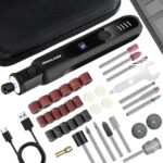 Dog Nail Grinder - Electric Pet Nail Grinder, Upgraded 5 Speed LED Lights Ring Rechargeable Cordless Dog Nail Trimmers Kit, 40 Accessories Pet Nail Grinder for Dogs Cats and Small Medium Animals Black - Image 2