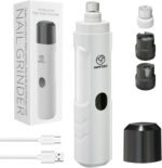 Dog Nail Grinder with 2 LED Light,3-Speed Rechargeable Dog Nail Trimmer, Upgraded Powerful Electric Dog Toe Nail File Quiet Painless, Paws Grooming for Small Medium Large Dogs Cats-White - Image 2