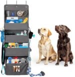 Dog Storage Organizer Hanging Over the Door, Dog Toy Box for Indoor Dog Cat, Dog Toy Storage Basket for Pet Supplies and Accessories Organization, Dog Treat Container for Dog Stuff (Dark Grey) - Image 2