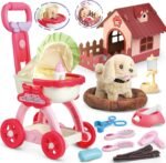 Dog Toys for Kids Girls with Puppy Stroller,DIY Dog House,Interactive Stuffed Dog and 11 Pcs Toy Dog Accessories,Puppy Pet Care Pretend Play Set for 3 4 5 6 7 Year Old Toddler Girls Gifts - Image 2