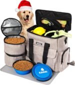 Dog Travel Bag | Dog Food Storage Containers, Silicone Mat, Large Collapsible Bowls | Airline Approved Dog Accessories Organizer | Dog Poop Bag Dispenser | Dog Stuff & Pet Supplies Travel Essentials - Image 2