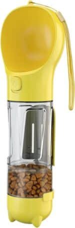 Dog Water Bottle Portable – Leak Proof and Lightweight Water Bottle for Dogs– Travel Water Bottle with Bowl–Dog Walking Accessories,Water Dispenser with Food Container & Poop Bag, YELLOW - Image 2