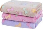 Dono 1 Pack 3 Dog Blanket Soft Fluffy Fleece Blanket for Small, Medium and Large Dogs - Paw Print Pink Pet Blanket Mat - Image 2