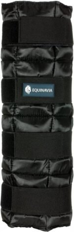 Equinavia Cool Relief Therapy Ice Boots Leg Wraps for Horses, Gel Pack with Adjustable Straps | 16.5" x 15.5" Single - Black - One Size - Image 2