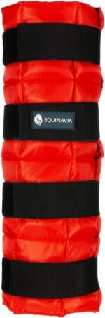 Equinavia Cool Relief Therapy Ice Boots Leg Wraps for Horses, Gel Pack with Adjustable Straps | 16.5" x 15.5" Single - Red - One Size - Image 2