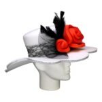 FOAM PARTY HATS: Vintage Flower Pamela - Wide Brim Hat - Kentucky Derby Hat - Bridal Fascinator - Derby Party Hat - Image 2