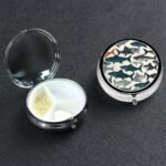 Fish Pill Box 3 Compartment, Small Pill Box for Purse & Pocket, Metal Pill Case with Mirror, Travel Daily Pill Organizer, Portable Medicine Vitamin Holder Unique Gift - Image 2