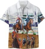 Funny Horse Hawaiian Shirts for Men Women, Love Horse Racing Hawaiian Summer Short-Sleeve Casual Relaxed-Fit Button-Down - Image 2