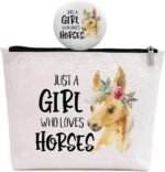 GevGuxLuo Horses Gifts for Horse Lovers, Birthday Gift for Best Friend Sister, Horse Accessories, Animal Lovers Makeup Bag Zipper Purse, Who Loves Horses Makeup Bag - Image 2