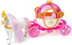 Girls Princess Toys,Horse and Carriage Play Set for Kids,Pink Brushable Mane & Tail with Walking Horse, Princess Toys for Girls 3 4 5+ - Image 2