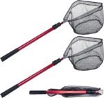 Goture Fishing Folding Landing Net Fishing Nets for Fish with Long Aluminum Handle, Telescoping Pole Handle for Saltwater & Freshwater, Easy Catch & Release, Extending to 70.8/82.7 - Image 2