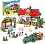 HOGOKIDS Farm House Building Toy for Grils Boys - 852 PCS Valentine's Day City Farm Animals Building Block Set with Horse Tractor Farm Tools | Creative Easter Gift for Kids Ages 6 7 8 9 10 11 12+ - Image 2