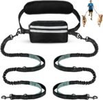 Hands Free Dog Leash with Pouch, Double Leash for Two Dogs, Retractable Bungee with Double Padded Handles, Dog Waist Leash for Dog Walking, Running Leash for Dogs, Dog Walking Accessories - Image 2