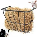 Hay Feeder, 31.5'' Long Horse Goat Hay Rack, 24 Gallon Large Capacity, Heavy Duty Iron Hay Feeder Wall Mount for Horses, Sheep, Goats, Indoor Outdoor Uses, Effortless Installation in Farm, Yield - Image 2