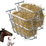 Hay Feeder Goat, 24 Gallon Multiple Sided Wall Mount Hay Rack, Heavy Duty Hay Feeder for Livestock Horse Goat Sheep Donkey Indoor Outdoor Uses 2 PCS - Image 2
