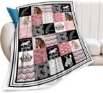 Horse Blanket Flowers Horses Throw Blankets for Girls Boys Soft Warm Western Throws Flannel Fleece Plush Stuffed Animal Gifts for Kids Men Women Adults for Bed Sofa Bedding Decor 50"x40" - Image 2
