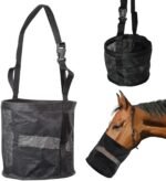 Horse Feed Bag Nylon Mesh Grain Horse Feeding Bag with Adjustable Strap Waterproof Horse Supplies M Horse Feeding Bag - Image 2