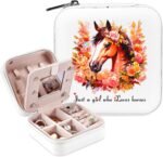 Horse Jewelry Box, Horse Gifts For Women Teens Girls Age 8-12, Western Horse Lovers Stuff Items Accessories Things Merchandise Decor Merch, Travel Ring Earrings Necklace Organizer Holder! - Image 2