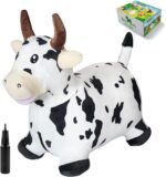 HotMax Bouncy Cow Hopping Toy, Inflatable Plush Bouncing Horse for Toddlers, Outdoor Ride on Bouncy Farm Animals, Birthday Gift for 18 Months 2 3 4 Year Old Boy or Girl - Image 2