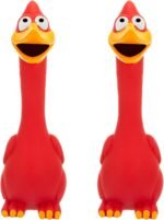 Hungdao 2 Pcs Horse Toys 11 Inches Latex Rubber Chicken Dog Toy Reduce Separation Anxiety Screaming Chicken Toy for Horse Pet(Red) - Image 2