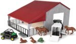 John Deere Weathered Barn Farm Playset - 1:32 Scale - Includes Barn, Pick Up Truck Toy, Horse Trailer, Horse Toys, and More - John Deere Farm Toys - 13 Count - Ages 3 Years and Up - Image 2