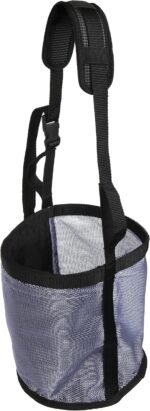 Majestic Ally Horse Feed Bag, Heavy Duty Nylon Mesh Grain Feed Bag, Adjustable Strap with Durable Snap and Elastic Straps, Comfort Neck Pad and Nose Pad- Large (Full, Dark Gray) - Image 2
