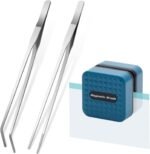 Mini Aquarium Glass Cleaner Magnet Brush with 2 PCS Aquarium Tweezers, Magnetic Glass Cleaner Brush Aquarium Scrubber Magnetic Algae Scraper for Fish Tank Glass Cleaning Tools - Image 2