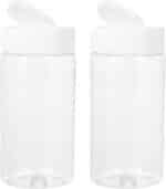 Mipcase Fish Food Containers 2pcs Feeding Bottle Dispenser Container Small Animals Feeding Bottles White Terrarium Plastic Round Fish Tank Aquarium Feeding Bottles - Image 2