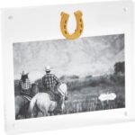 Mud Pie Horse Shoe Acrylic Frame; 6 1/2" X 7" - Image 2